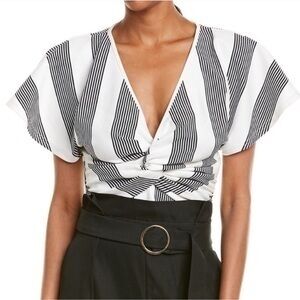bishop + young Black and White Striped Blouse